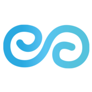 Logo von TranceVisionBreath. eine hellblaue, zweiläufige Spirale